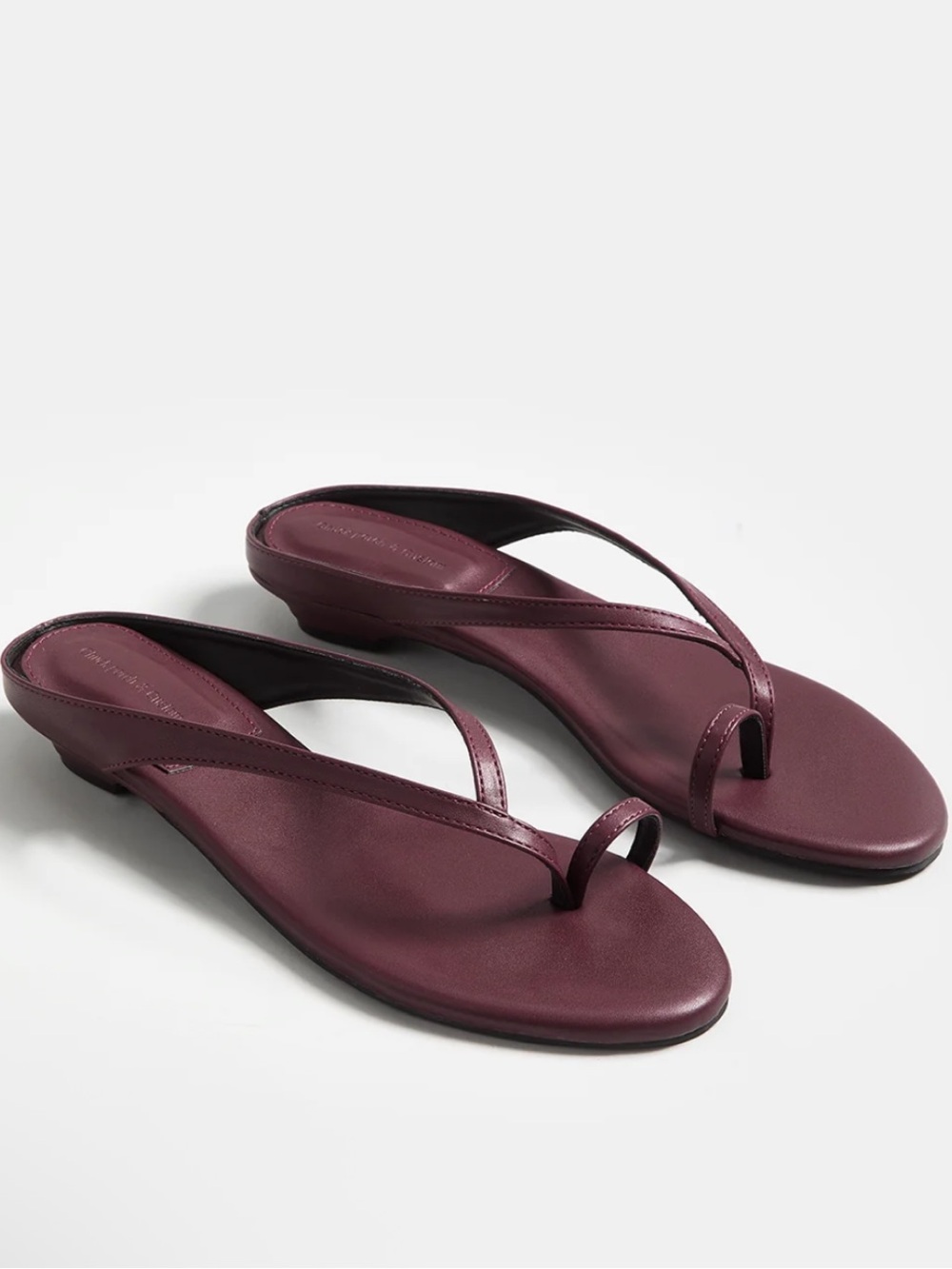 Women's Minimalist Burgundy Thong Sandals